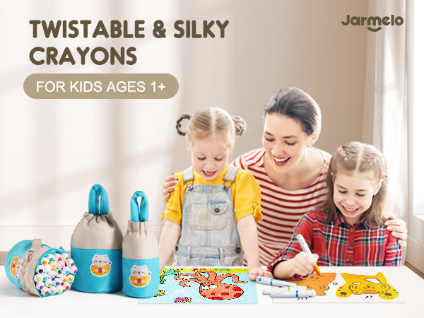Ultra-Silky Crayon Pen with Two Carry-Around Designs. In 12 or 24 Colours