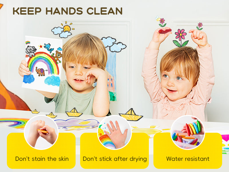 Banana Beeswax Crayons Mess-Free and Easy Grip in 12 or 24 Colours