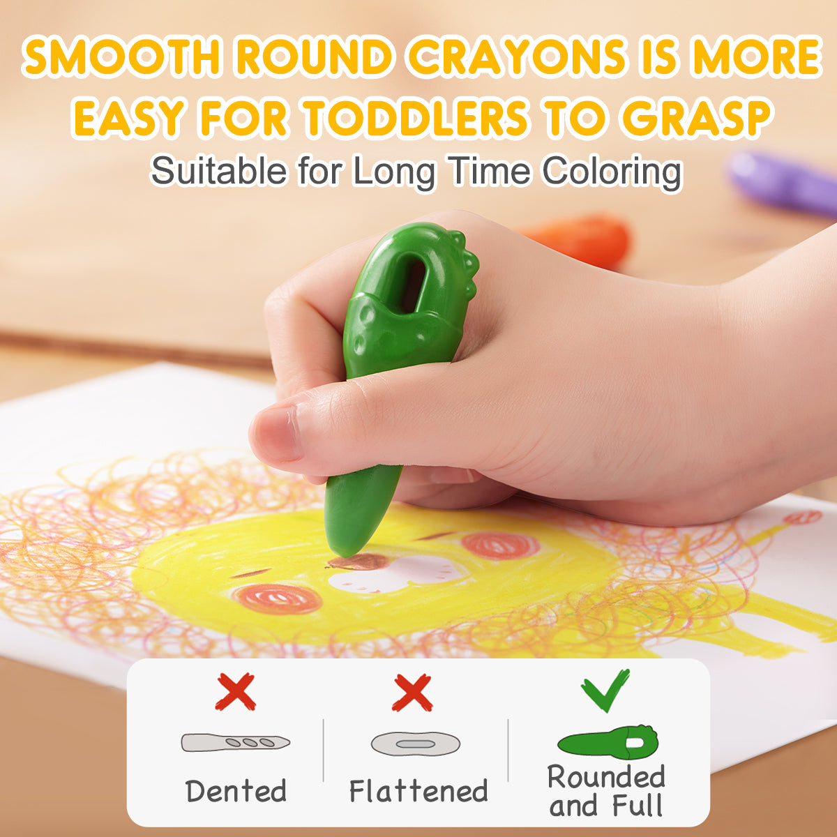 Key Beeswax Crayons Mess-Free and Washable in 12 Colours