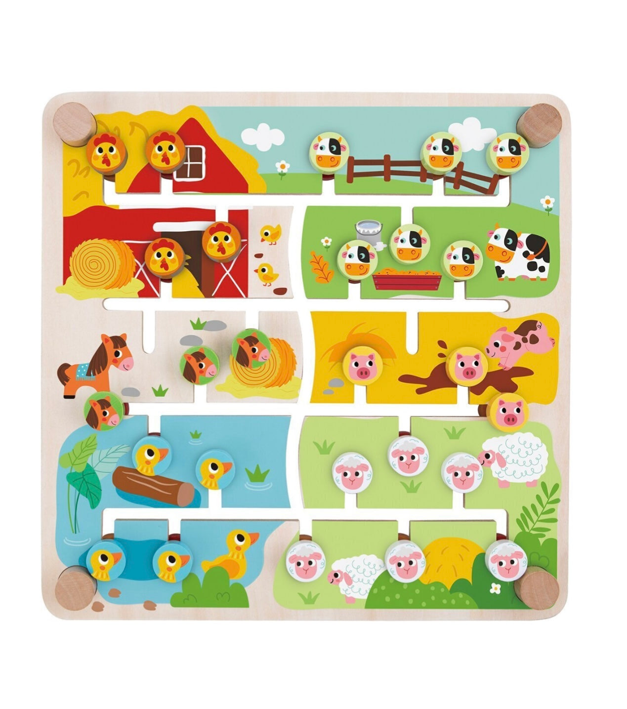 Alphabet & Farm Maze Board Double-Sided