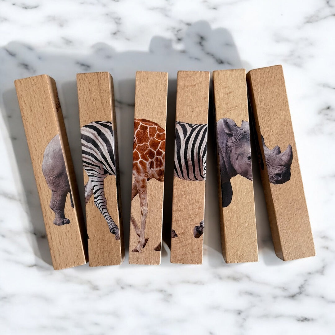 Montessori 4 in 1 Realistic Animal Block Puzzle