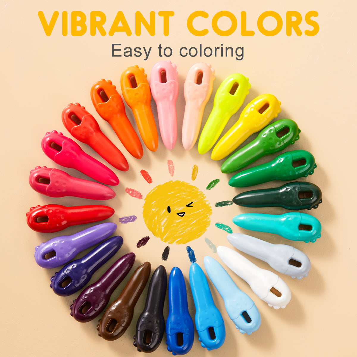 Key Beeswax Crayons Mess-Free and Washable in 12 Colours