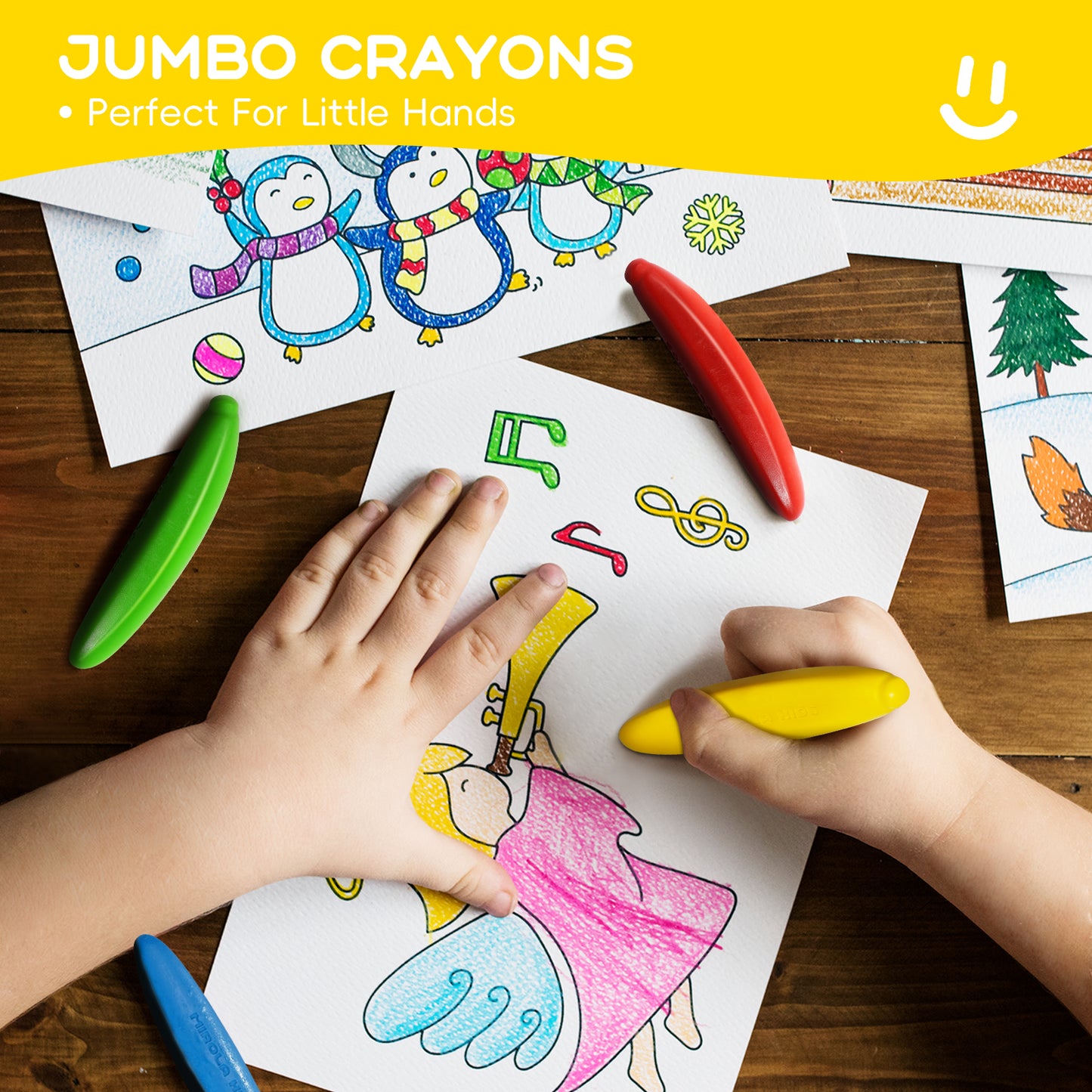 Banana Beeswax Crayons Mess-Free and Easy Grip in 12 or 24 Colours