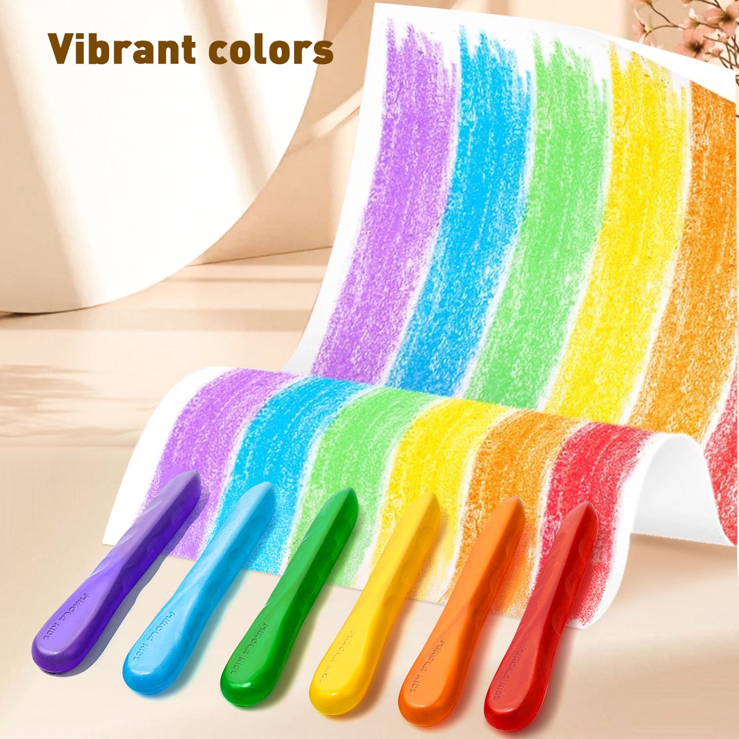 Easy Grip Crayons Beeswax, Mess-Free and Washable in 12 or 24 Colours