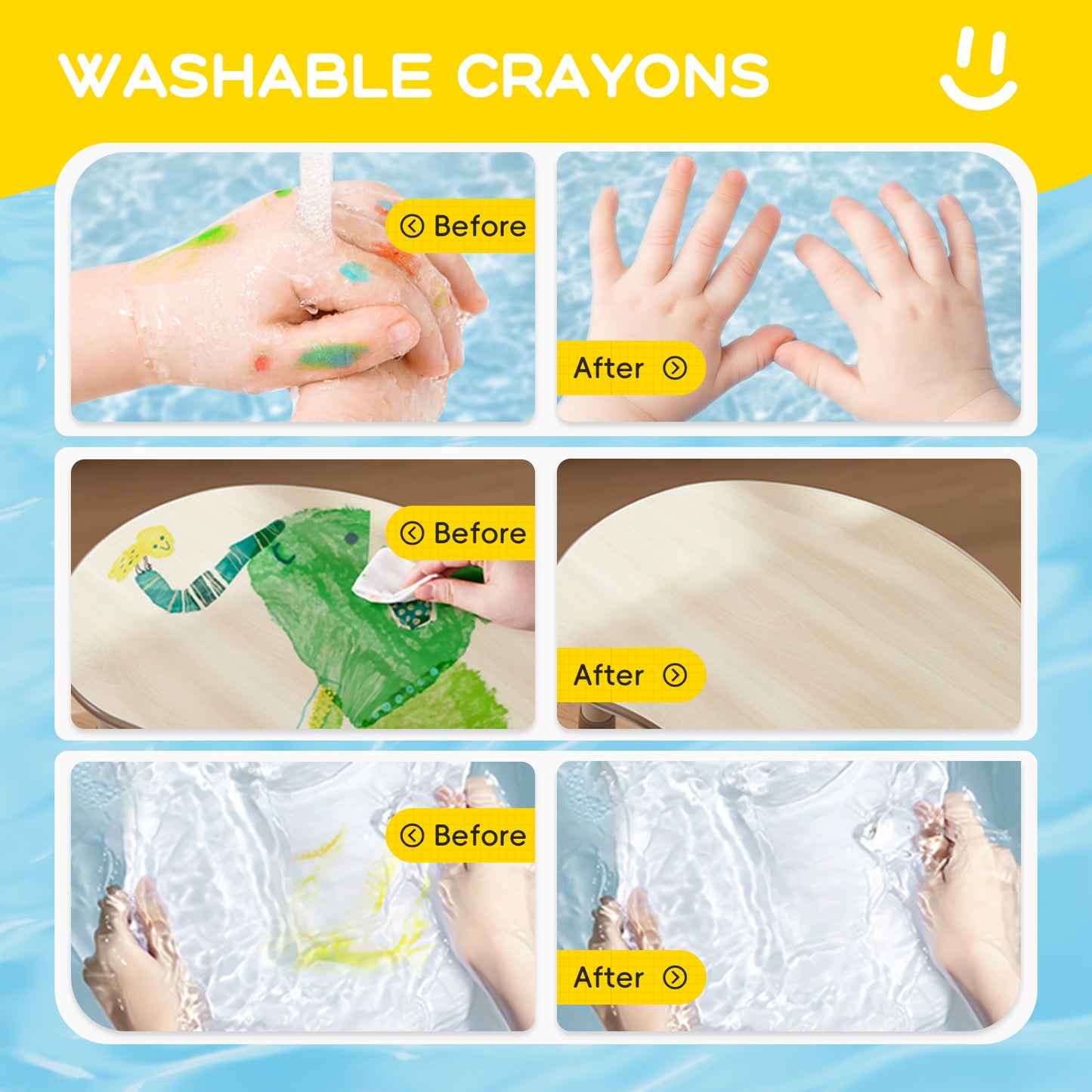 Banana Beeswax Crayons Mess-Free and Easy Grip in 12 or 24 Colours
