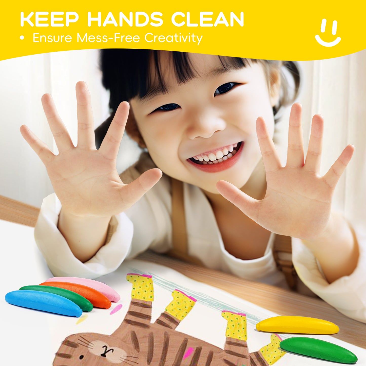 Banana Beeswax Crayons Mess-Free and Easy Grip in 12 or 24 Colours
