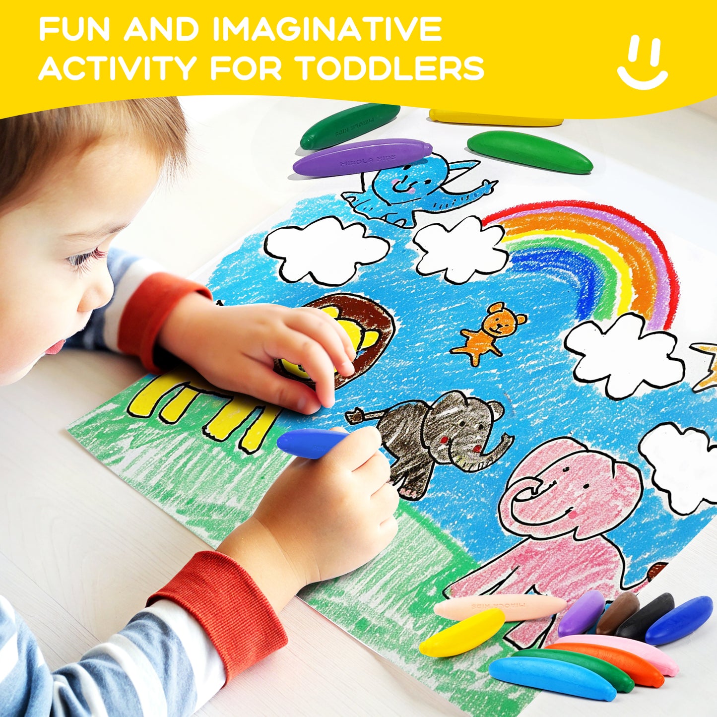 Banana Beeswax Crayons Mess-Free and Easy Grip in 12 or 24 Colours