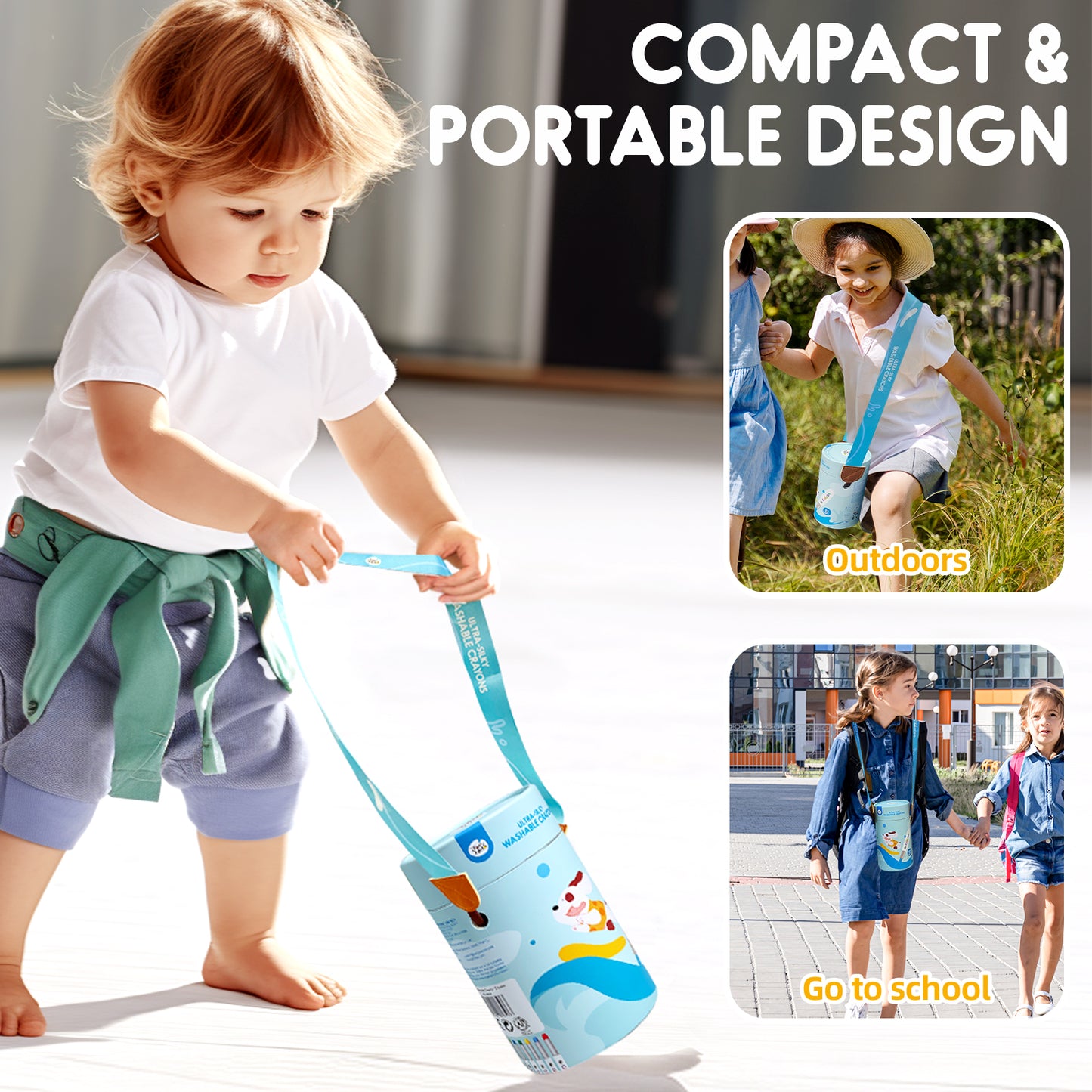 Ultra-Silky Crayon Pen with Two Carry-Around Designs. In 12 or 24 Colours