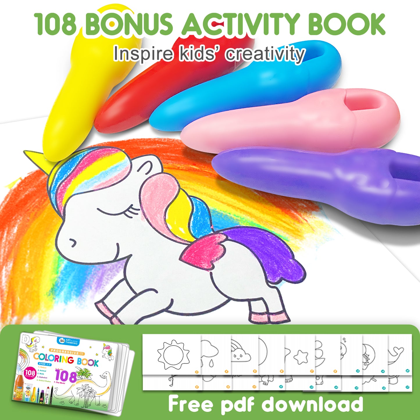 Key Beeswax Crayons Mess-Free and Washable in 12 Colours