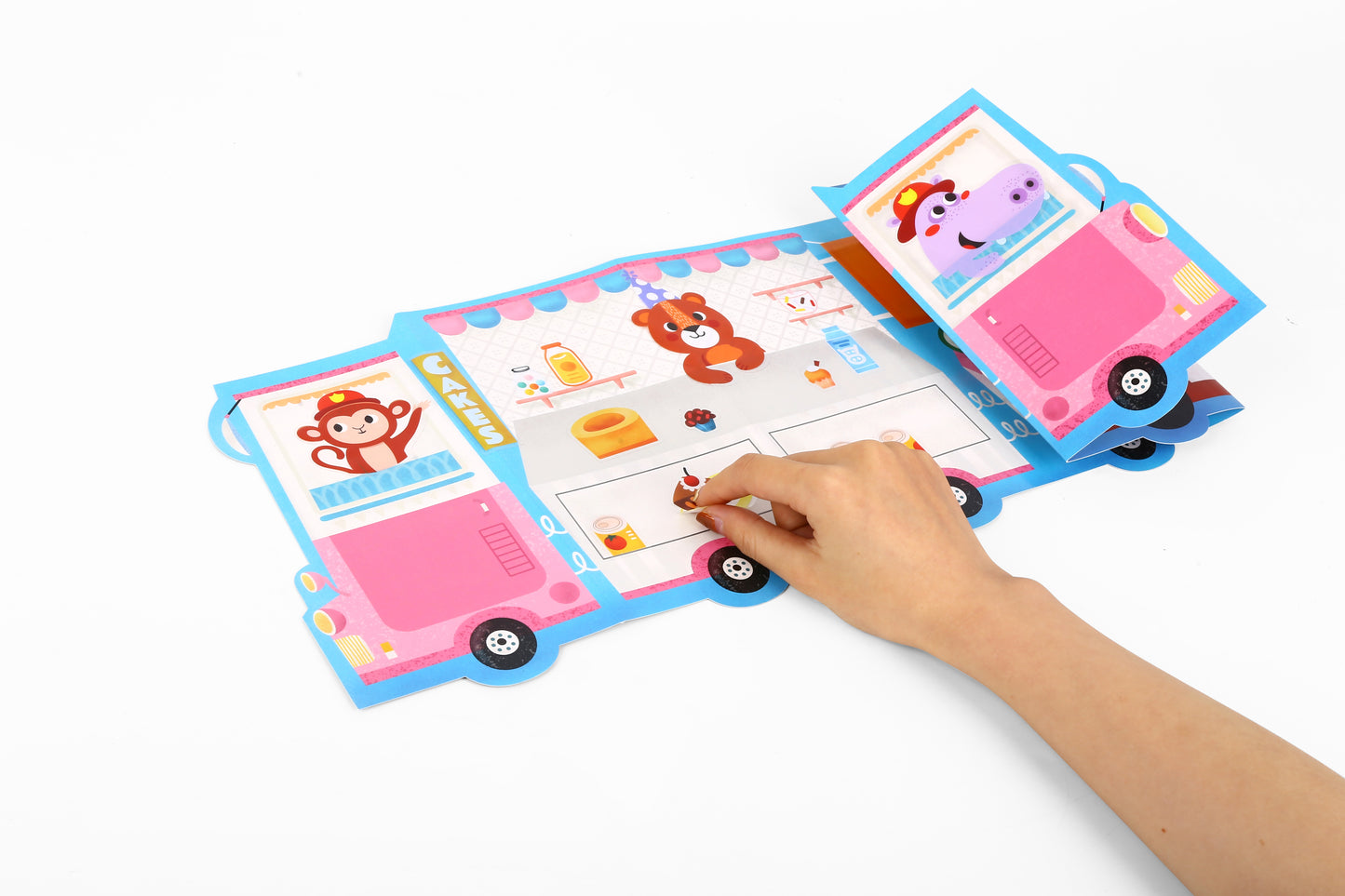 Reusable Stickers Activity Pad Ice Cream Truck and Fire Engine