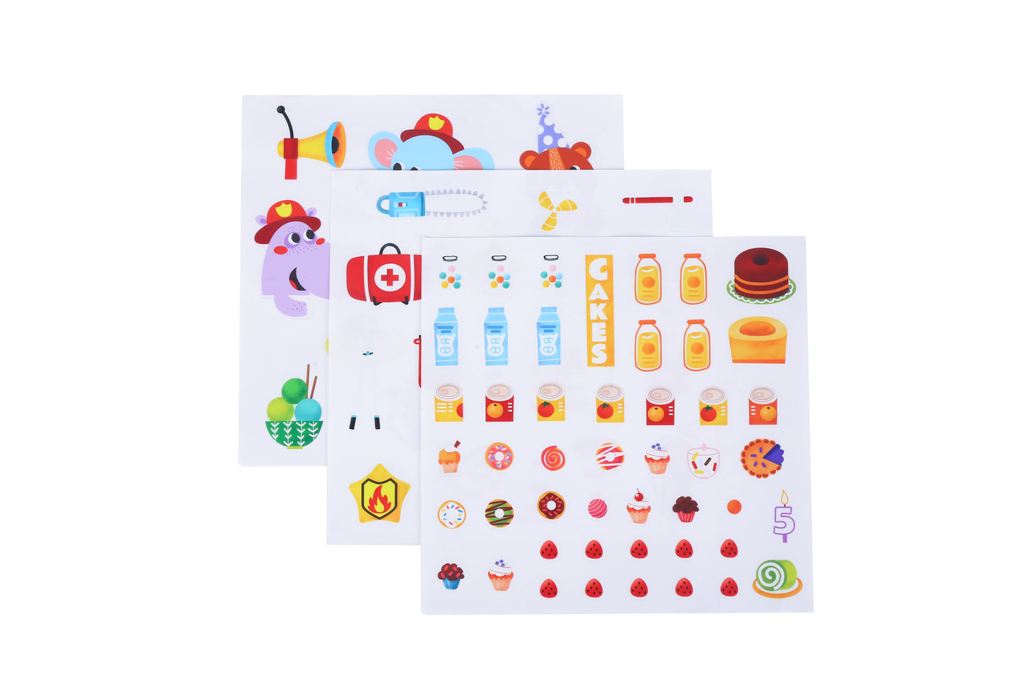 Reusable Stickers Activity Pad Ice Cream Truck and Fire Engine