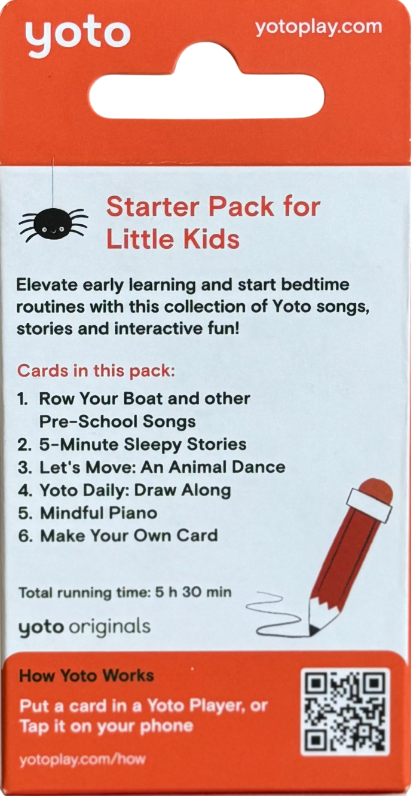 Yoto Card Starter Pack of 6 Cards for Little Kids