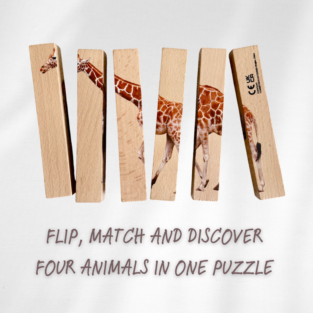 Montessori 4 in 1 Realistic Animal Block Puzzle