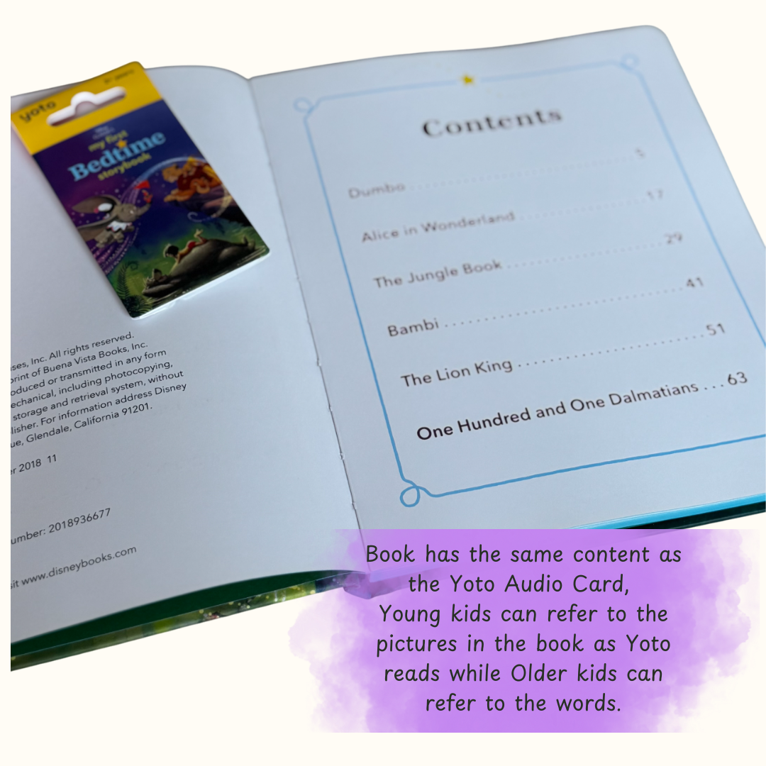 Yoto Card My First Disney Classics Bedtime Storybook + Hard Cover Book