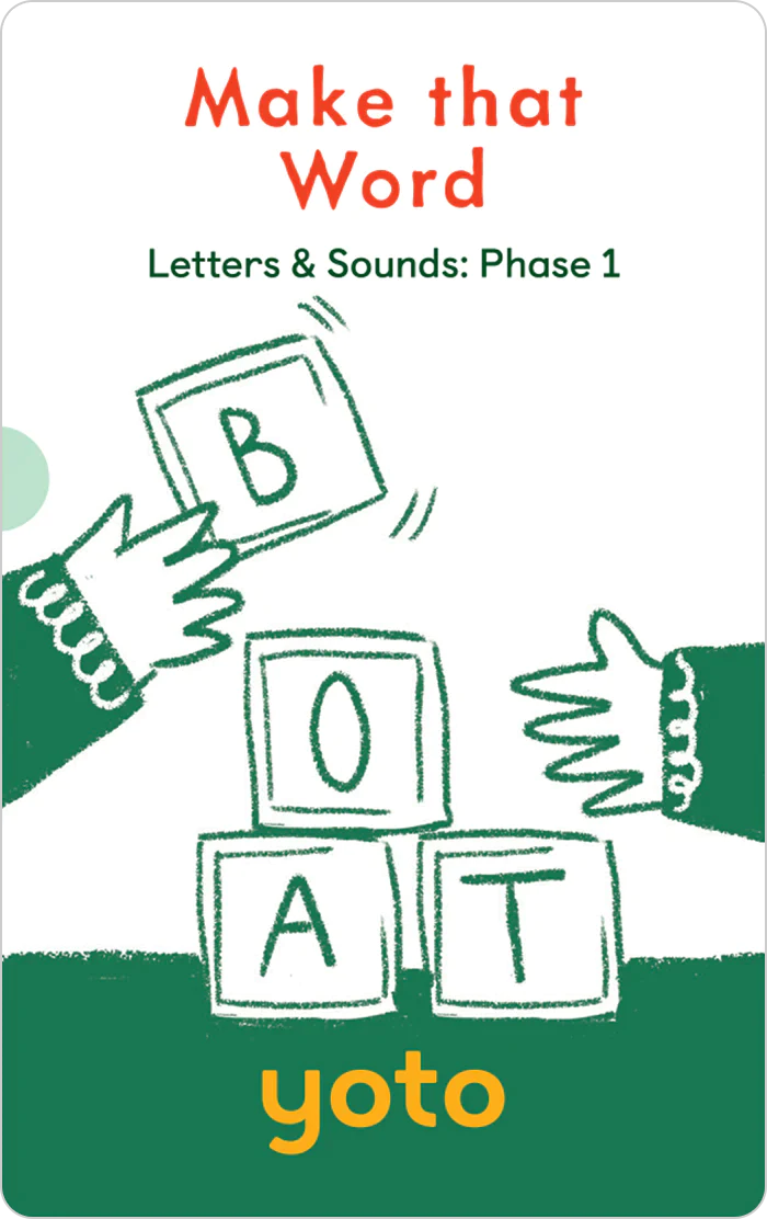 Yoto Card Phonics: Letters & Sounds: Phase 1 Pack of 7 cards