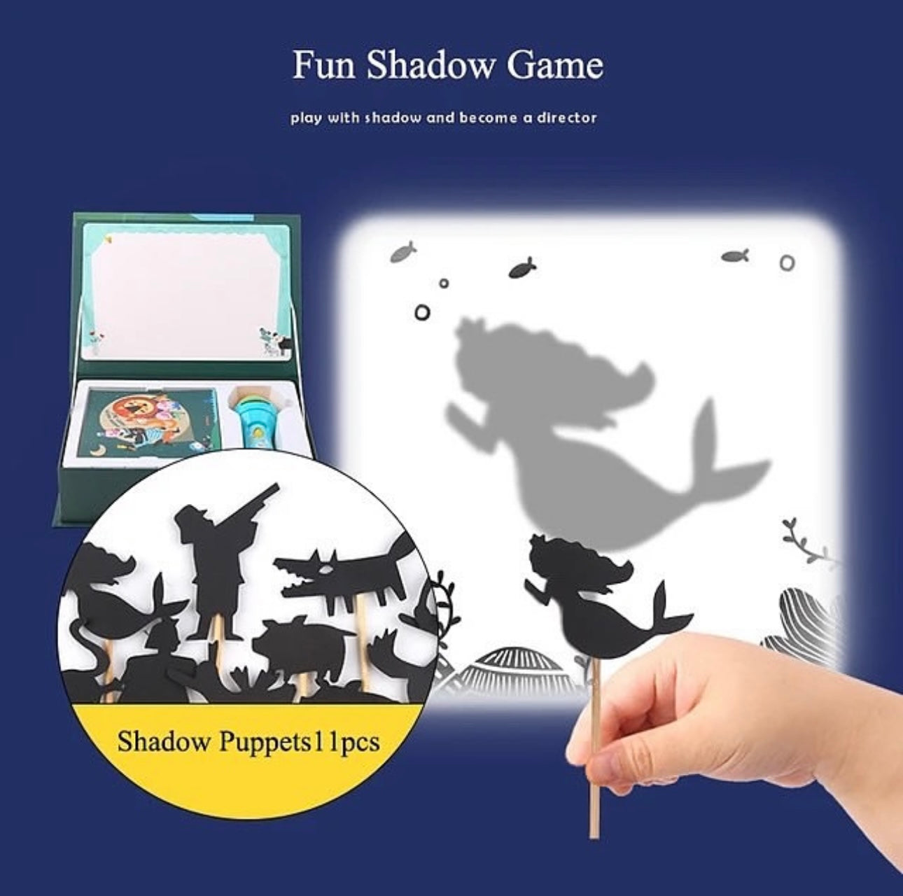 Shadow Theatre Storybook Torch with Fairytales Discs and Puppets