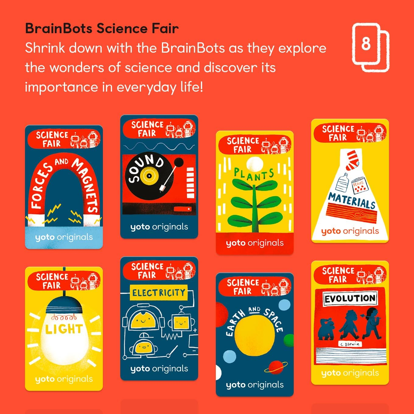 Yoto Card BrainBots Science Fair in a Pack of 8 cards