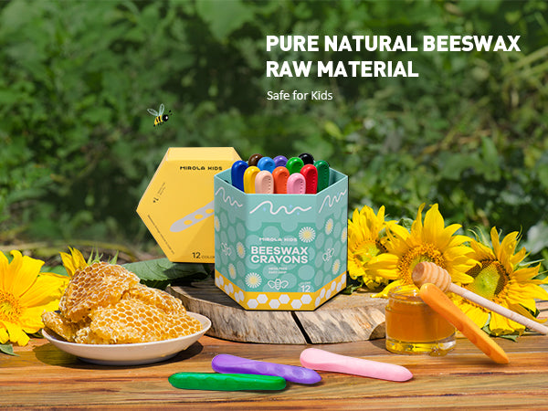 Easy Grip Crayons Beeswax, Mess-Free and Washable in 12 or 24 Colours