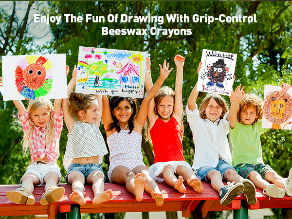 Easy Grip Crayons Beeswax, Mess-Free and Washable in 12 or 24 Colours