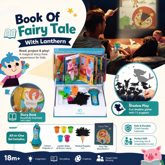 Shadow Theatre Storybook Torch with Fairytales Discs and Puppets