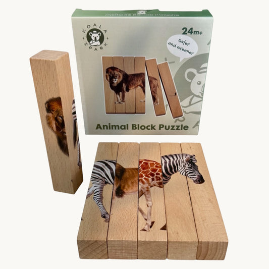 Montessori 4 in 1 Realistic Animal Block Puzzle