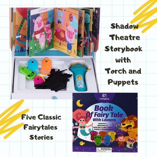 Shadow Theatre Storybook Torch with 5 Fairytales and Puppets