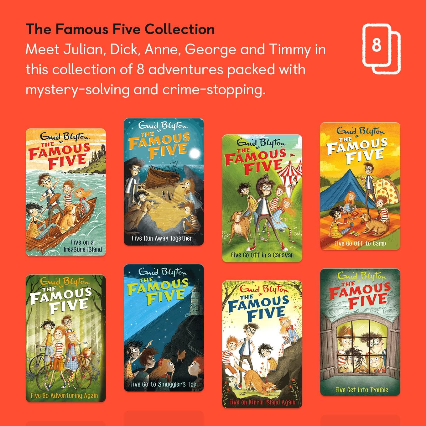 Yoto Card The Famous Five Collection by Enid Blyton, Pack of 8 Cards